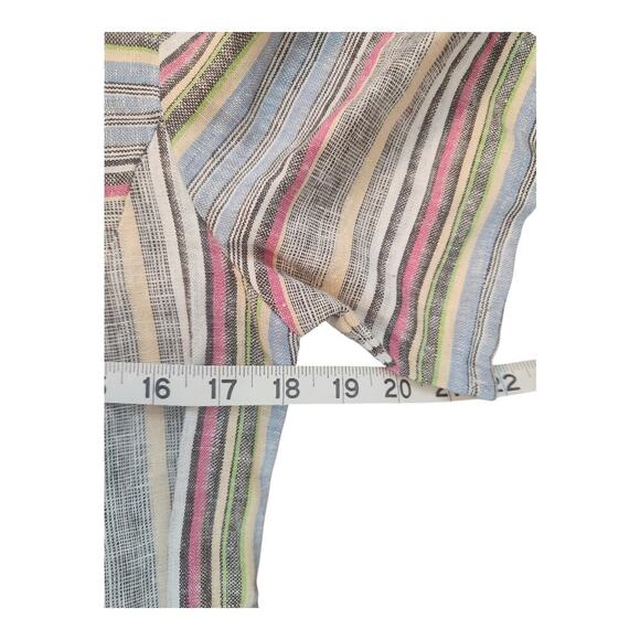 For Cynthia dress sz small linen blend multi color striped pockets lagenlook - Picture 8 of 10
